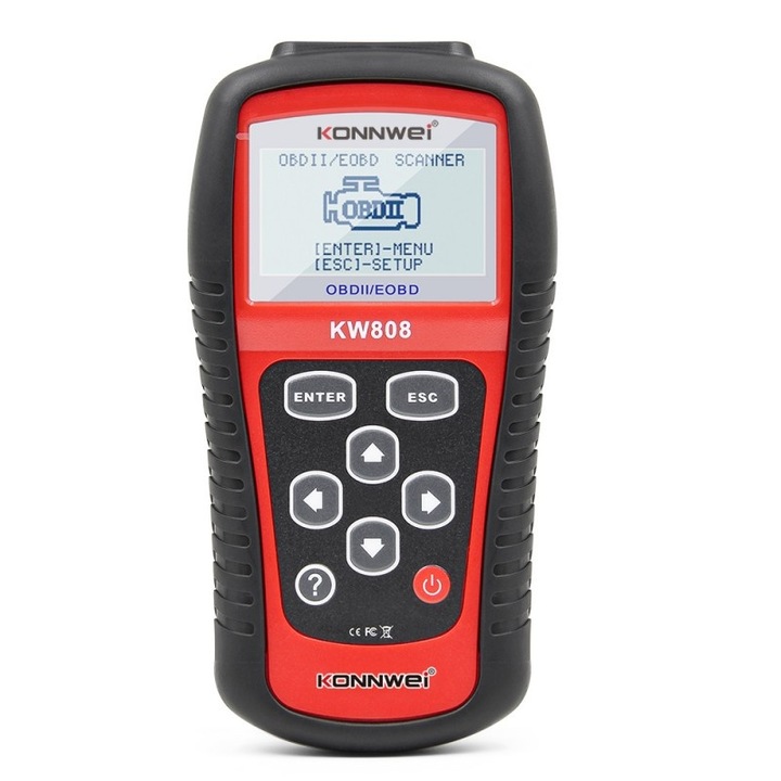 Instrument de scanare si diagnosticare auto, KONNWEI KW808, OBD2, Display 2.8 inch, citirea si stergerea codurilor de eroare a motorului, vizualizarea pregatirii I/M, preluarea informatiilor autovehiculului, testul senzorului O2