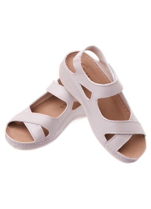 Sandale piele Tellus 25-05, Gri deschis