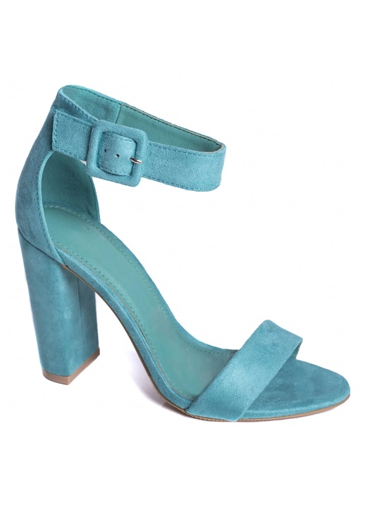 Sandale dama cu toc, Moda Stil, Gordy, Piele intoarsa, Verde, 40