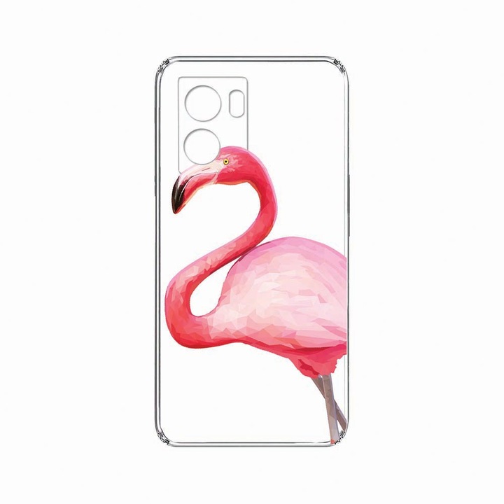Husa BestCase® 2MM Slim Silicon, Compatibila Cu OPPO A57 4G, Flamingo, Rezistenta la uzura, Protectie camera, c-TR 55