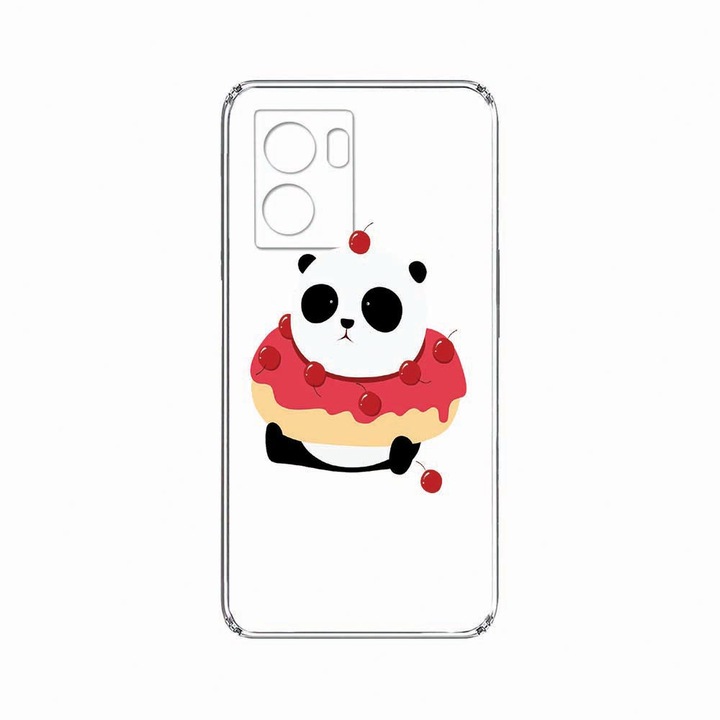 Husa BestCase® 2MM Slim Silicon, Compatibila Cu OPPO A77s, Sweet Panda, Rezistenta la uzura, Protectie camera, c-TR 585