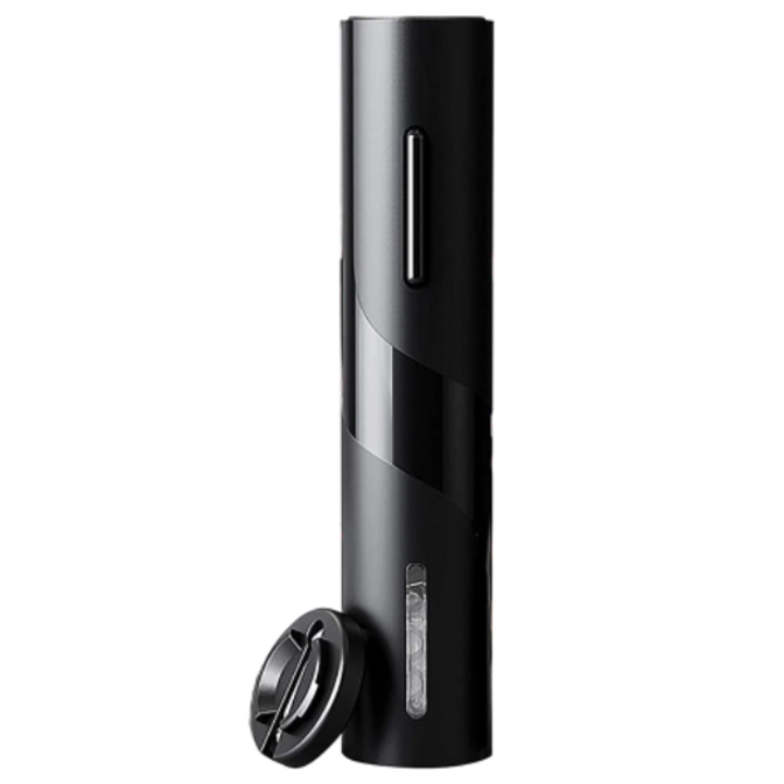 Elektromos dugóhúzó készlet és tömítésvágó tartozék, fekete