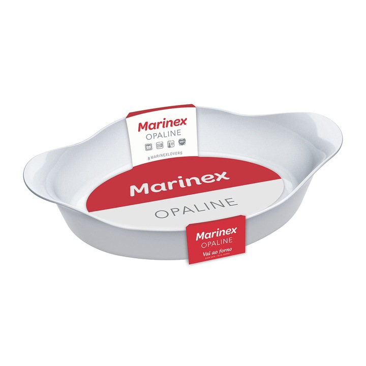 Vas oval, opal, 1,4 litri, Opaline, alb, Marinex