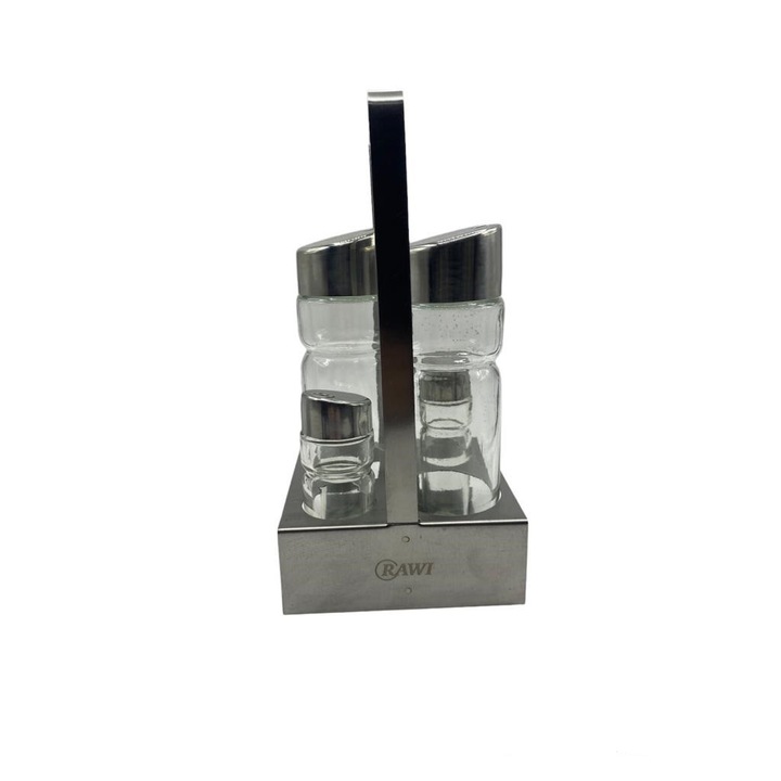 Set oliviera Rawi 5 piese, din inox si sticla