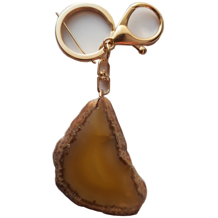 HOPE R kulcstartó természetes sárga kristály Agat, Bika szülöttek számára