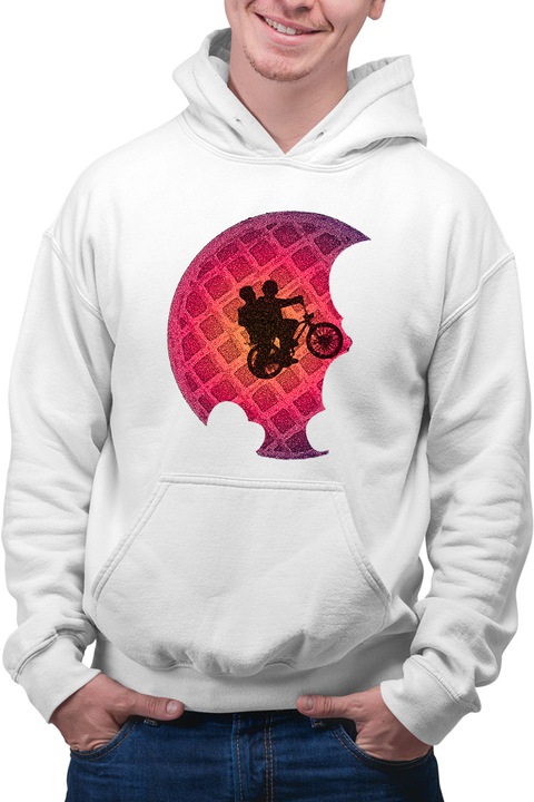 Hanorac barbati Stranger Things Biscuit Bike People Ride Sweet Reward, alb, Alb