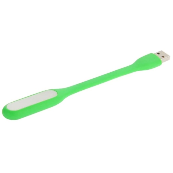 Гъвкава LED лампа с USB, неоново зелена