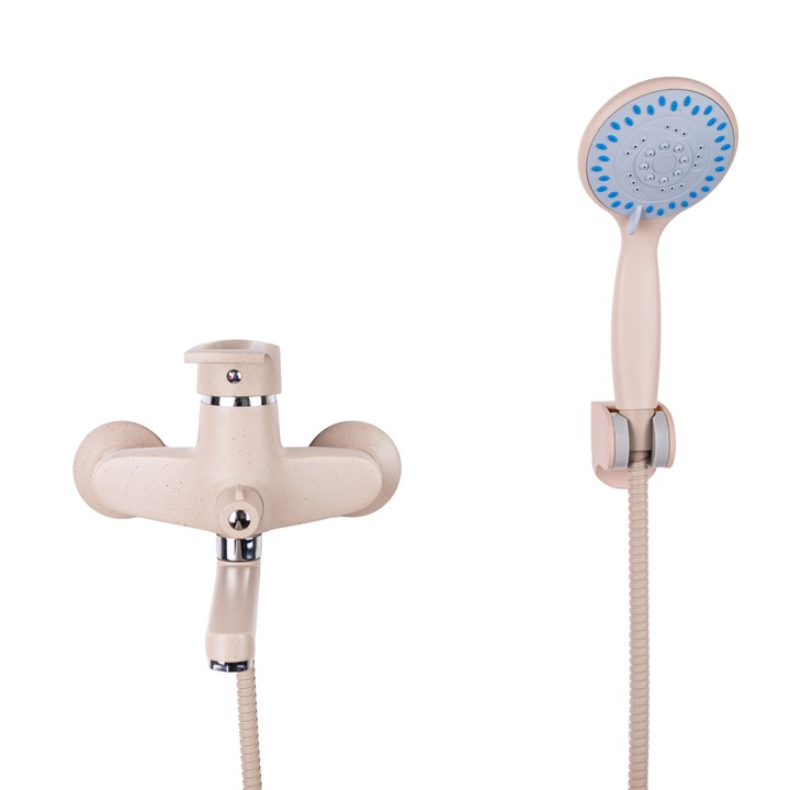 Baterie cada, TRENDY’S, montare pe perete, pipa medie mobila, granit bej