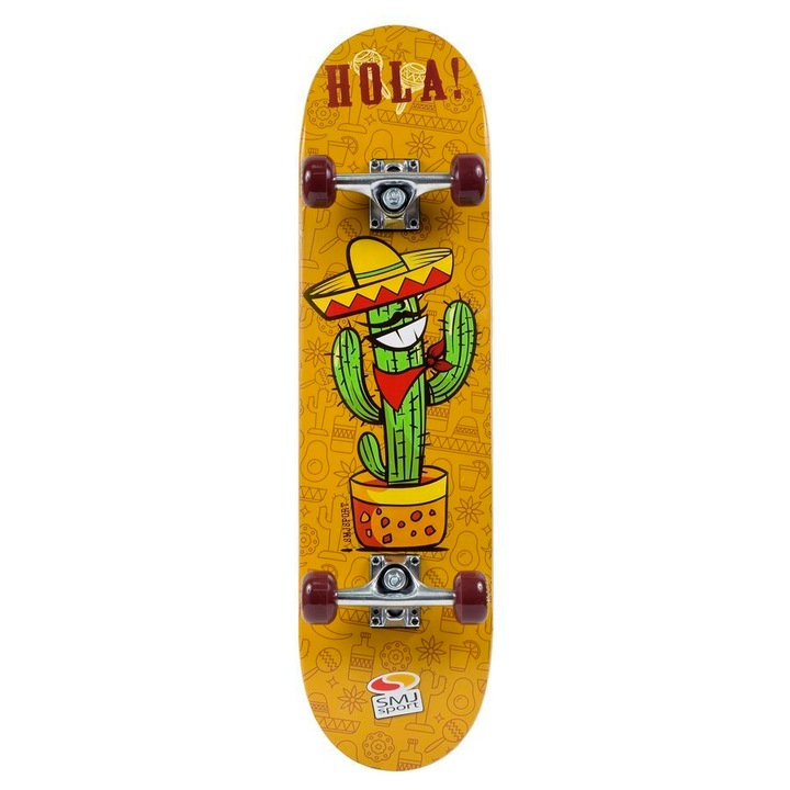 Skateboard SMJ sport, UT3108, CACTUS, multicolor, lemn, 100kg