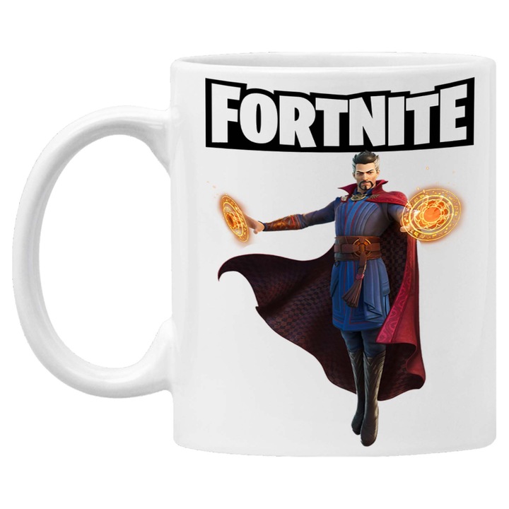 Cana de cafea/ceai Tralala Fortnite Dr Strange, Alb, 330 ml