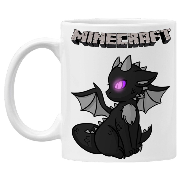 Cana de cafea/ceai Tralala Minecraft ender dragon 1, Alb, 330 ml