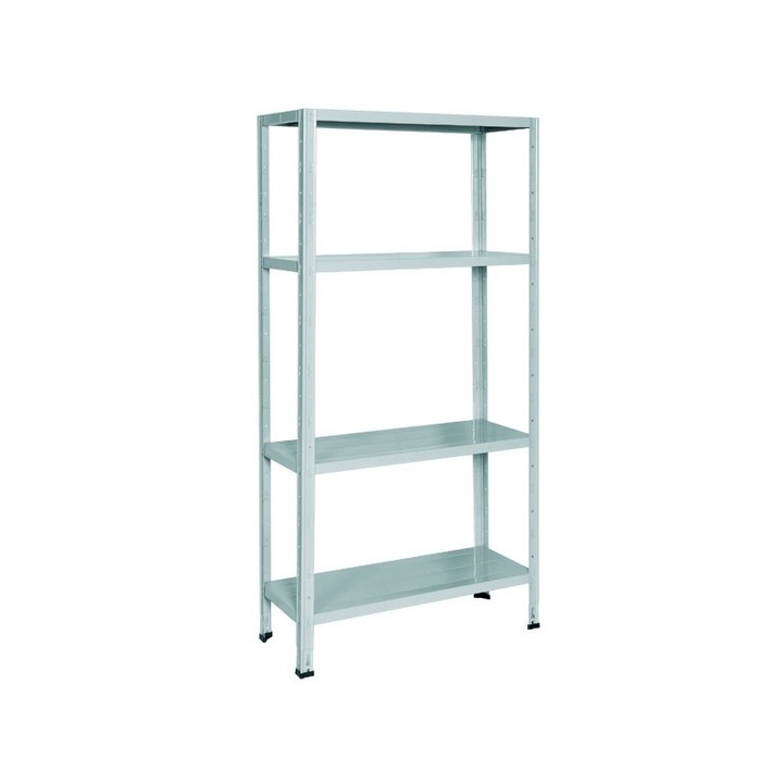 Raft metalic mini GRI, 40 kg/polita, 150 x 75 x 30 cm, 4 polite, montaj fara surub