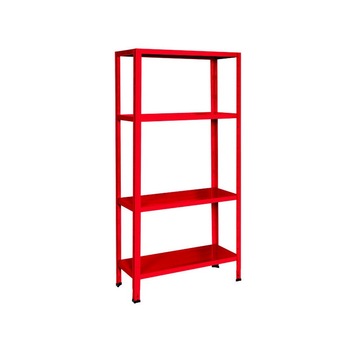 Raft metalic mini ROSU, 40 kg/polita, 150 x 75 x 30 cm, 4 polite, montaj fara surub Raft metalic mini ROSU, 40 kg/polita, 150 x 75 x 30 cm, 4 polite, montaj fara surub
