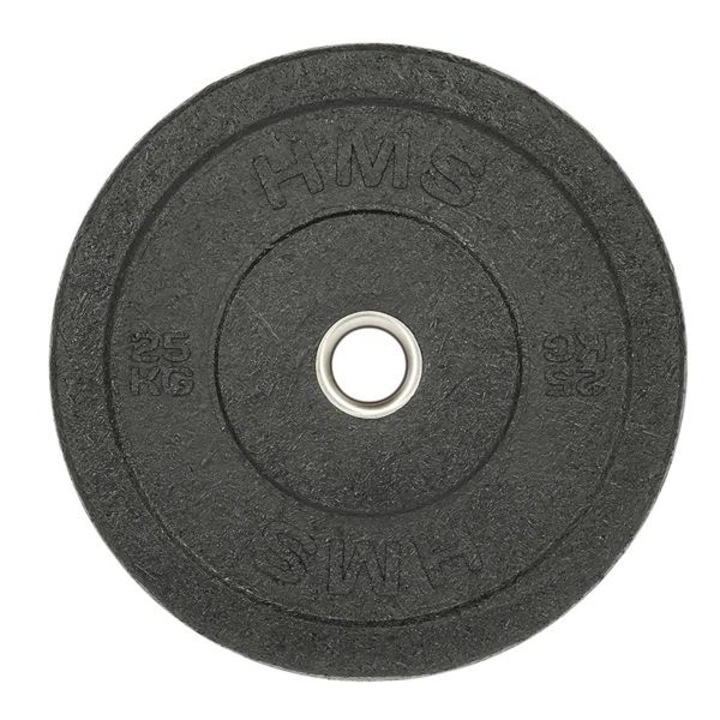 Диск 25 KG, HMS, неръждаема стомана/каучук, черен