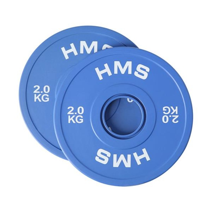 Комплект 2 диска 2 KG, HMS, Steel/Rubber, Син
