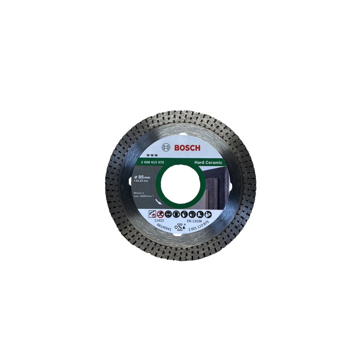 Bosch gyémánt vágótárcsa, a legjobb keménykerámiához, 85 x 1,4 x 22,23 mm