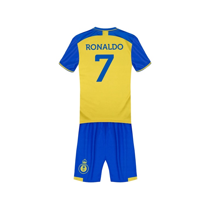 Echipament sportiv copii Ronaldo goat, Galben/Albastru