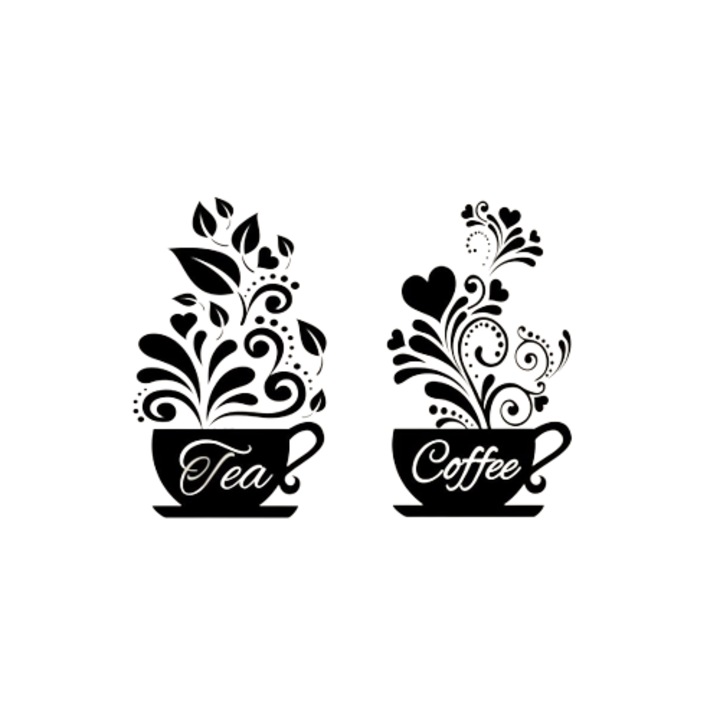 Stiker coffee&tea, 10 x 15 cm