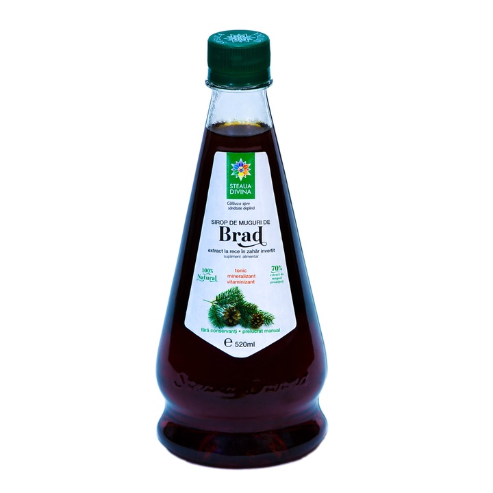 Sirop natural de muguri de Brad presat la rece, 520 ml, Steaua Divina