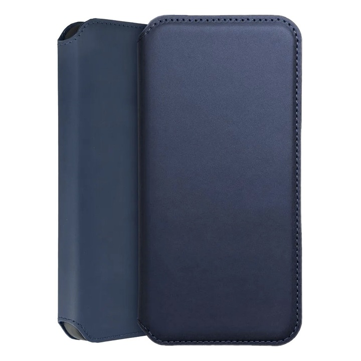 Калъф Book Flip за Samsung Galaxy A03 от кожа със слот за карта, елегантен дизайн, магнитно закопчаване, портфейл, син