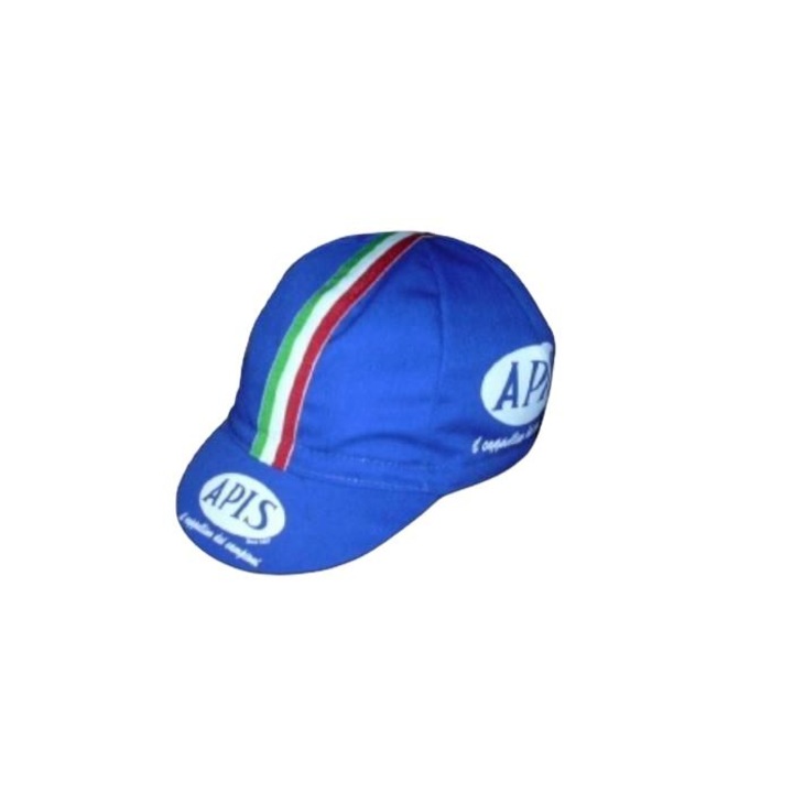 Vintage kerékpáros sapka, Apis, poliészter/pamut, egy méret, kék