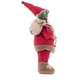 Figurina Mos Craciun Kring, 30 cm, cu schiuri si sac de cadouri, Rosu/Maro