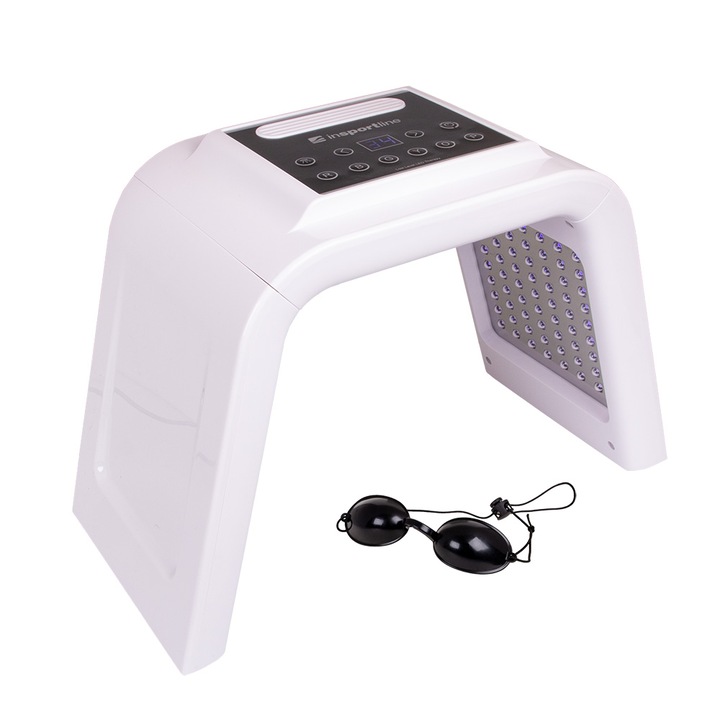 Lampa LED tratament facial inSPORTline, Coladome 900, 24W, 5 niveluri intensitate, Alb