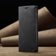 Калъф за Samsung Galaxy S23, CaseMe Retro, тънък, кожен, тип портфейл, стойка, магнитно закопчаване, мека текстура, RFID защита, Черен