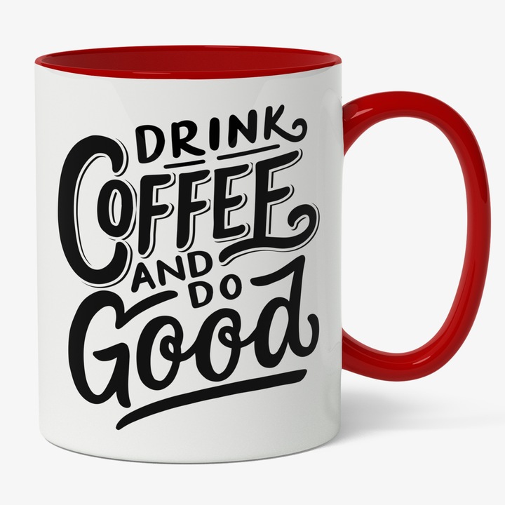 Cana Cu Craniu De Mort, Flori Gri Trandafiri, Insecta Aurie In Frunte, Dinti Aurii, Rock, Cadou Pentru Iubitorii De Filme Horror, Multicolor 330 ml, Maner Rosu