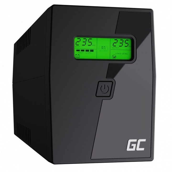 UPS Green Cell 800VA/480W Line-interactive USB RJ11 Ecran LCD 2 Prize Schuko