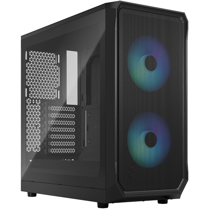 Számítógépház Fractal Design Focus 2 RGB, fekete, középső torony, 0 W