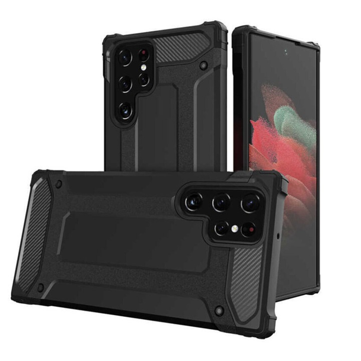 Husa din silicon pentru Samsung Galaxy S23 Ultra, Armour, Black