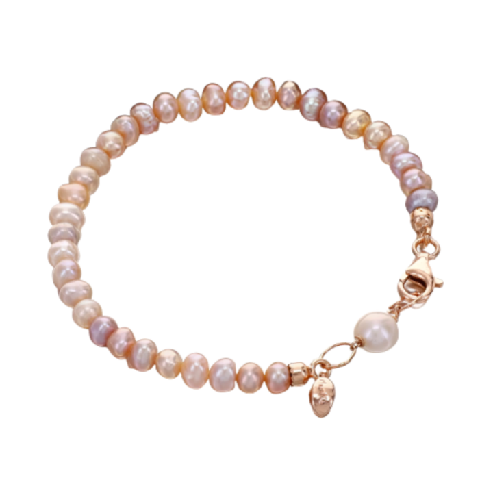 Bratara Fantasy, cu perle de cultura si argint placat cu aur, 20 cm