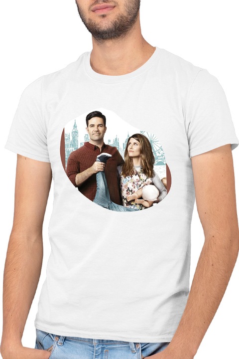 Tricou barbati Catastrophe Rob Dad Sharon Horgan Sitcom Pregnant Woman, alb, marime 3XL