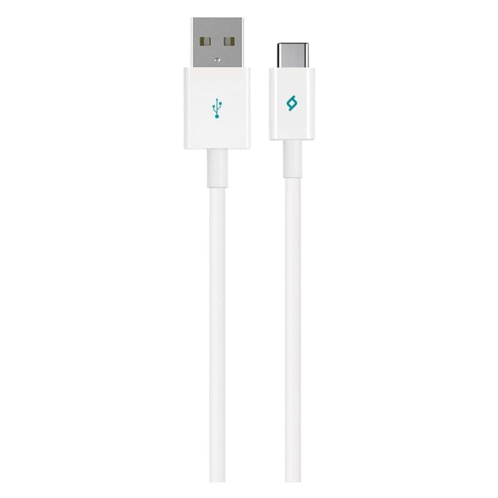 Ttec 2DK12B USB-A apa - USB-C apa 2.0 Adat és töltőkábel - Fehér (1.2m) (2DK12B)