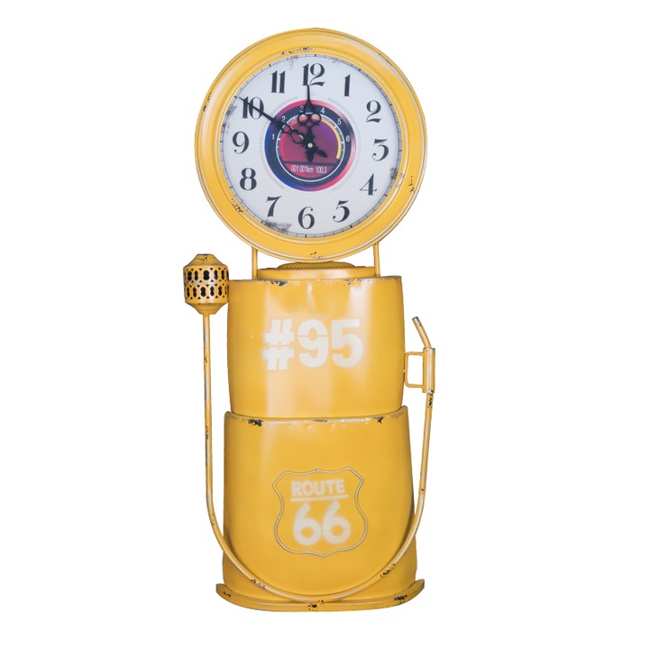 Стенен часовник, Activeshop, 40x6x90 см, жълт