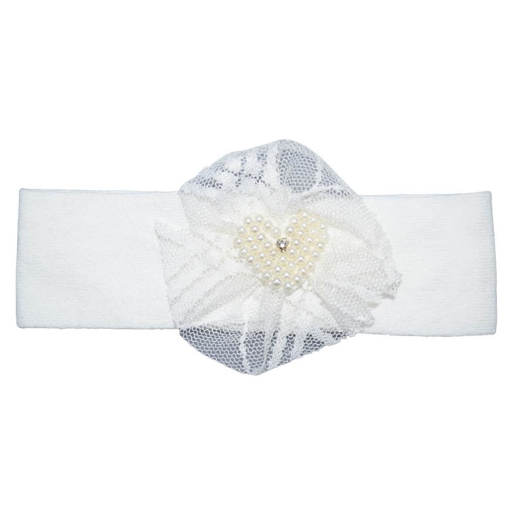 Лента за глава за момиче Mini Junior BN6464, Бяла 40 СМ Стандартна