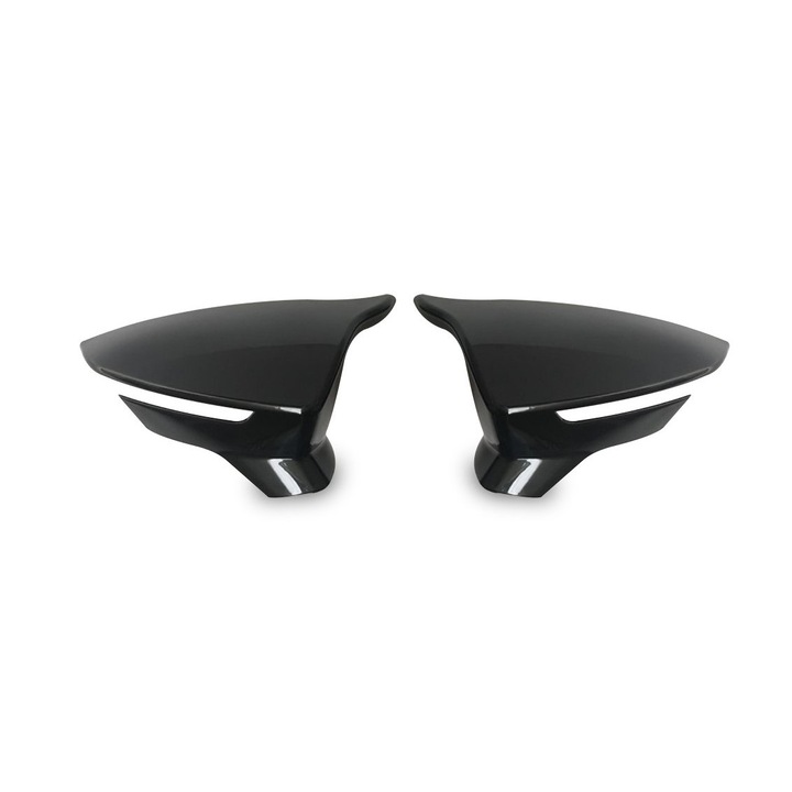 Set 2 Capace oglinda compatibile cu SEAT LEON III 2012-> Negru lucios