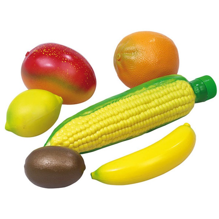 6 db ütős hangszerből, 5 db gyümölcs shakerből és kukorica guiróból álló készlet