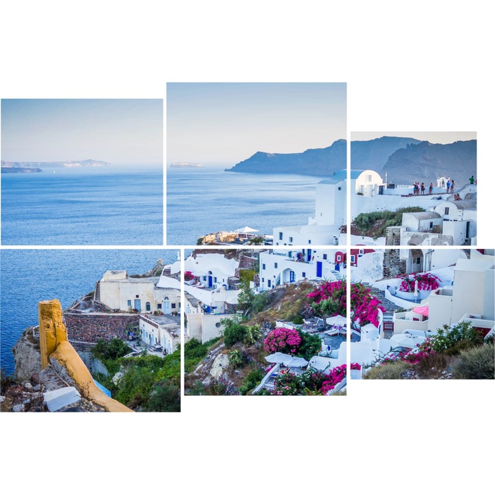 Tablou Plexiglass 3mm, Santorini, 100 X 150 cm, 6 piese