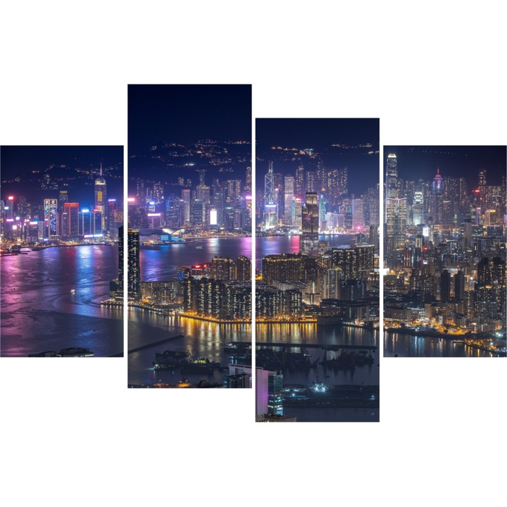 Tablou Plexiglass 3mm, Hong Kong, 120 X 180 cm, 4 piese