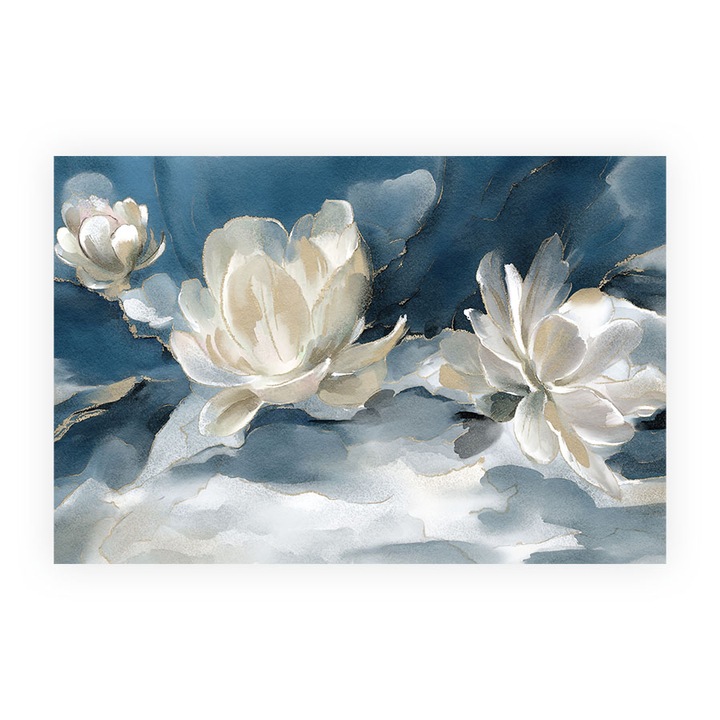 Tablou Canvas, Blue Flowers, 20x30 cm