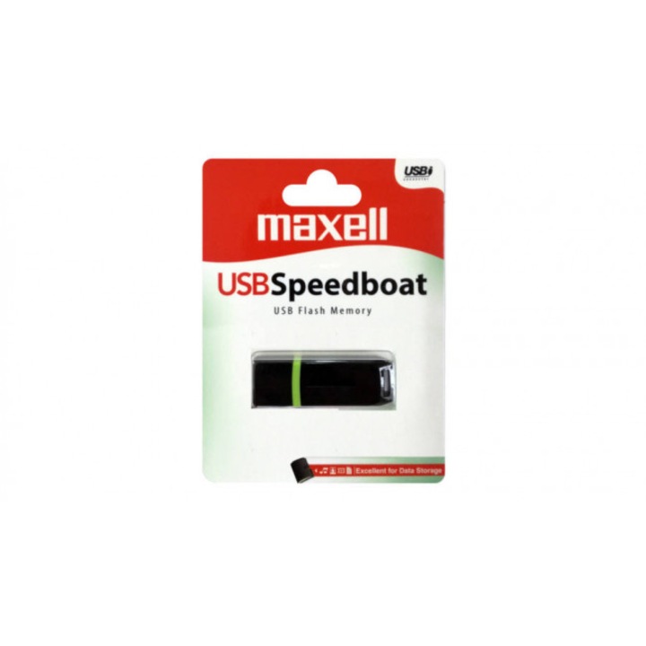 USB памет MAXELL Speedboat, USB 2.0, 16GB, Черен