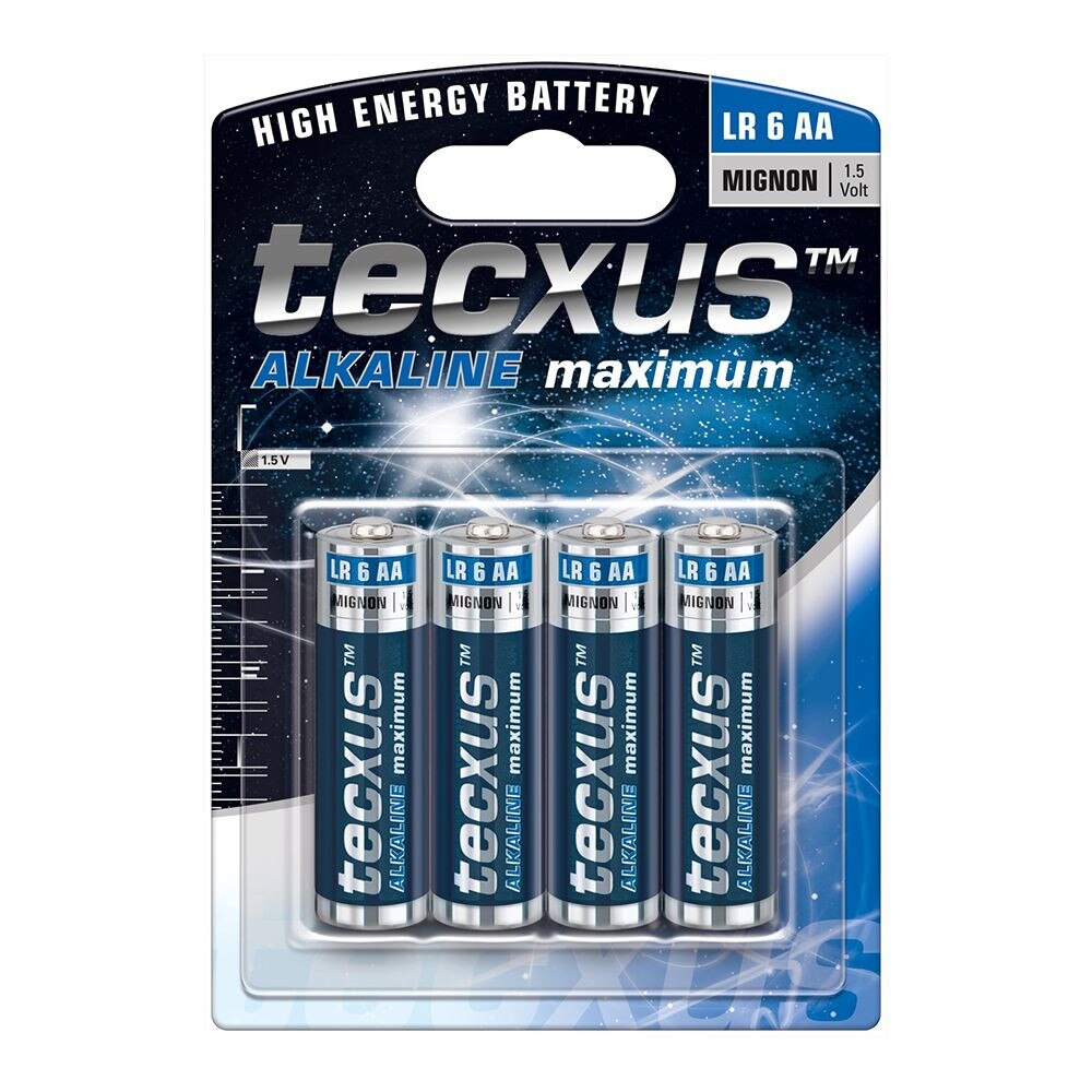 Blister 4 baterii alkaline Tecxus R06 (AA), 1.5 V