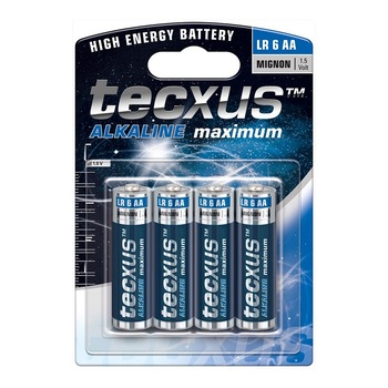 Blister 4 baterii alkaline Tecxus R06 (AA), 1.5 V Blister 4 baterii alkaline Tecxus R06 (AA), 1.5 V
