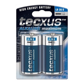 Blister 2 baterii alkaline Tecxus LR20/D (Mono), 1.5 V Blister 2 baterii alkaline Tecxus LR20/D (Mono), 1.5 V