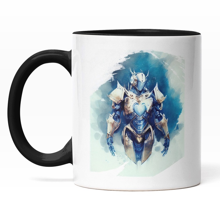 Cana Cu Portret Transformers, Armura Galbena, Dinsey, SF, Inteligenta Artificiala, Multicolor, 330 ml, Maner Negru