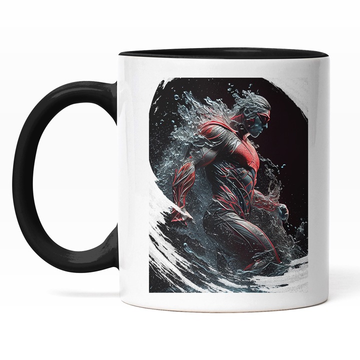 Cana Cu IronMan, Avangers, Marvel, Comics, Desene Animate, Multicolor, 330 ml, Maner Negru