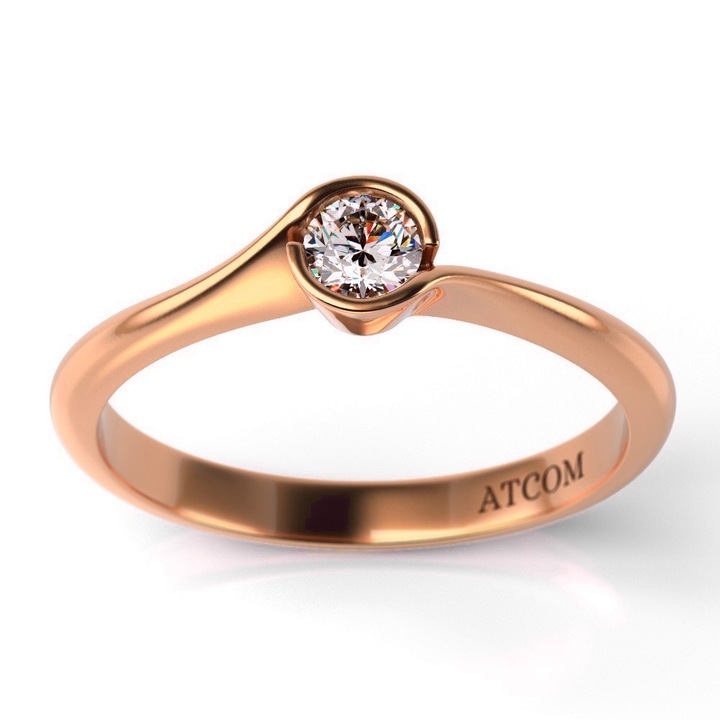 Годежен пръстен ATCOM, модел Raul, розово златист
