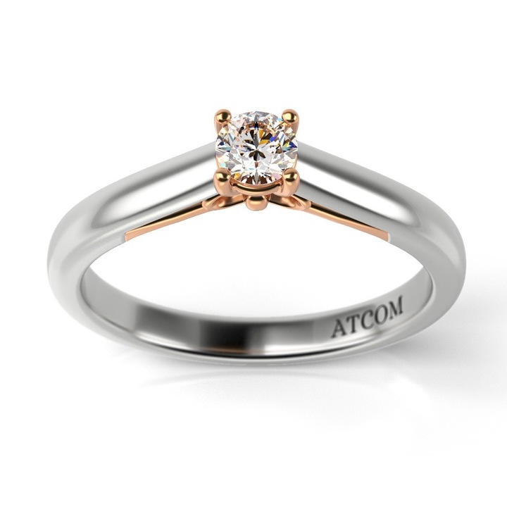 Пръстен, Бекъм, Годежен модел, От бяло злато